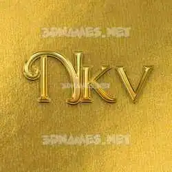 nkv in All Gold style - 3D name wallpaper