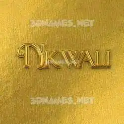 nkwali in All Gold style - 3D name wallpaper