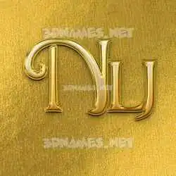 nlj in All Gold style - 3D name wallpaper