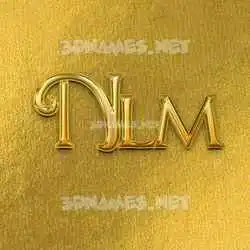 nlm in All Gold style - 3D name wallpaper