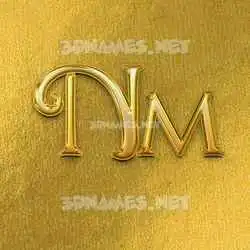 nm in All Gold style - 3D name wallpaper