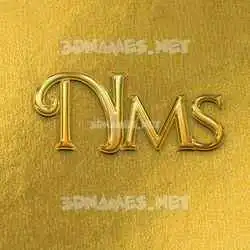 nms in All Gold style - 3D name wallpaper