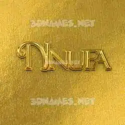 nnufa in All Gold style - 3D name wallpaper