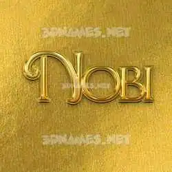 nobi in All Gold style - 3D name wallpaper