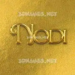 nodi in All Gold style - 3D name wallpaper