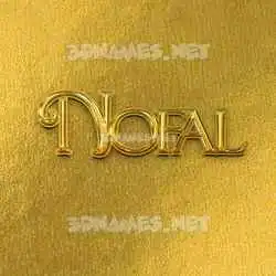 nofal in All Gold style - 3D name wallpaper