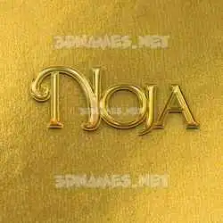noja in All Gold style - 3D name wallpaper