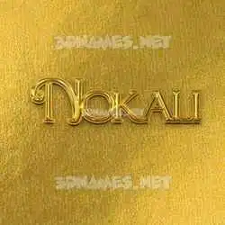 nokali in All Gold style - 3D name wallpaper