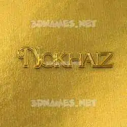 nokhaiz in All Gold style - 3D name wallpaper