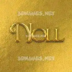 noll in All Gold style - 3D name wallpaper