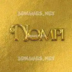 nompi in All Gold style - 3D name wallpaper