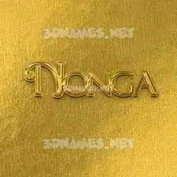 nonga in All Gold style - 3D name wallpaper