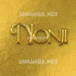nonji in All Gold style - 3D name wallpaper