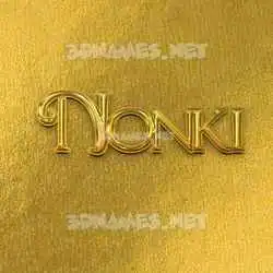 nonki in All Gold style - 3D name wallpaper