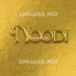 noodi in All Gold style - 3D name wallpaper
