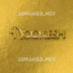 nookesh in All Gold style - 3D name wallpaper