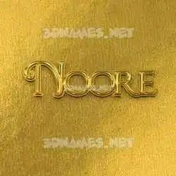 noore in All Gold style - 3D name wallpaper