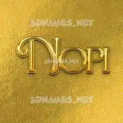 nopi in All Gold style - 3D name wallpaper