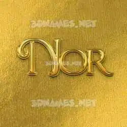 nor in All Gold style - 3D name wallpaper