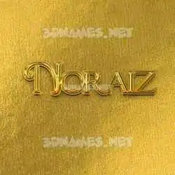 noraiz in All Gold style - 3D name wallpaper
