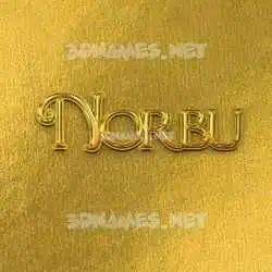 norbu in All Gold style - 3D name wallpaper