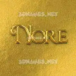 nore in All Gold style - 3D name wallpaper