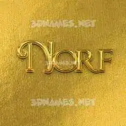 norf in All Gold style - 3D name wallpaper