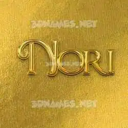 nori in All Gold style - 3D name wallpaper