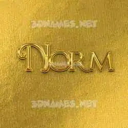 norm in All Gold style - 3D name wallpaper