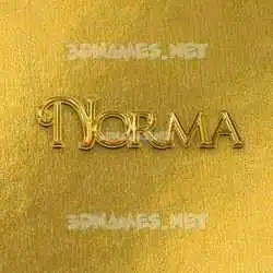 norma in All Gold style - 3D name wallpaper