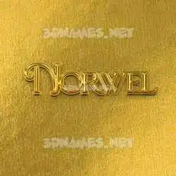 norwel in All Gold style - 3D name wallpaper