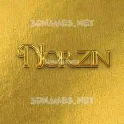 norzin in All Gold style - 3D name wallpaper