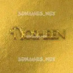 nosheen in All Gold style - 3D name wallpaper
