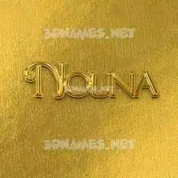 nouna in All Gold style - 3D name wallpaper