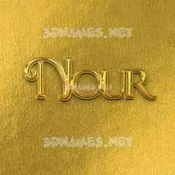 nour in All Gold style - 3D name wallpaper