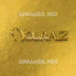 nouraiz in All Gold style - 3D name wallpaper