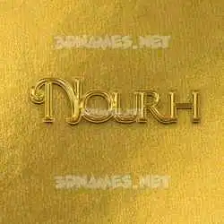 nourh in All Gold style - 3D name wallpaper