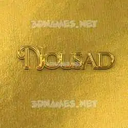 nousad in All Gold style - 3D name wallpaper