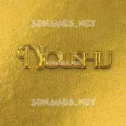 noushu in All Gold style - 3D name wallpaper