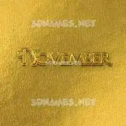 november in All Gold style - 3D name wallpaper