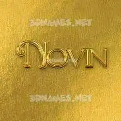 novin in All Gold style - 3D name wallpaper