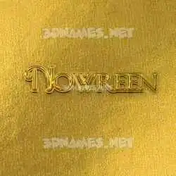 nowreen in All Gold style - 3D name wallpaper
