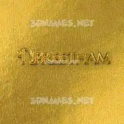 npreetham in All Gold style - 3D name wallpaper