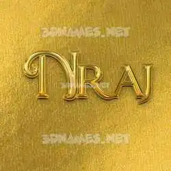 nraj in All Gold style - 3D name wallpaper