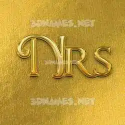 nrs in All Gold style - 3D name wallpaper