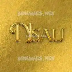 nsau in All Gold style - 3D name wallpaper