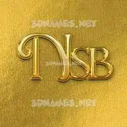 nsb in All Gold style - 3D name wallpaper