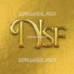 nsf in All Gold style - 3D name wallpaper