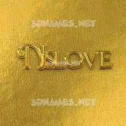 nslove in All Gold style - 3D name wallpaper