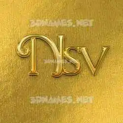 nsv in All Gold style - 3D name wallpaper